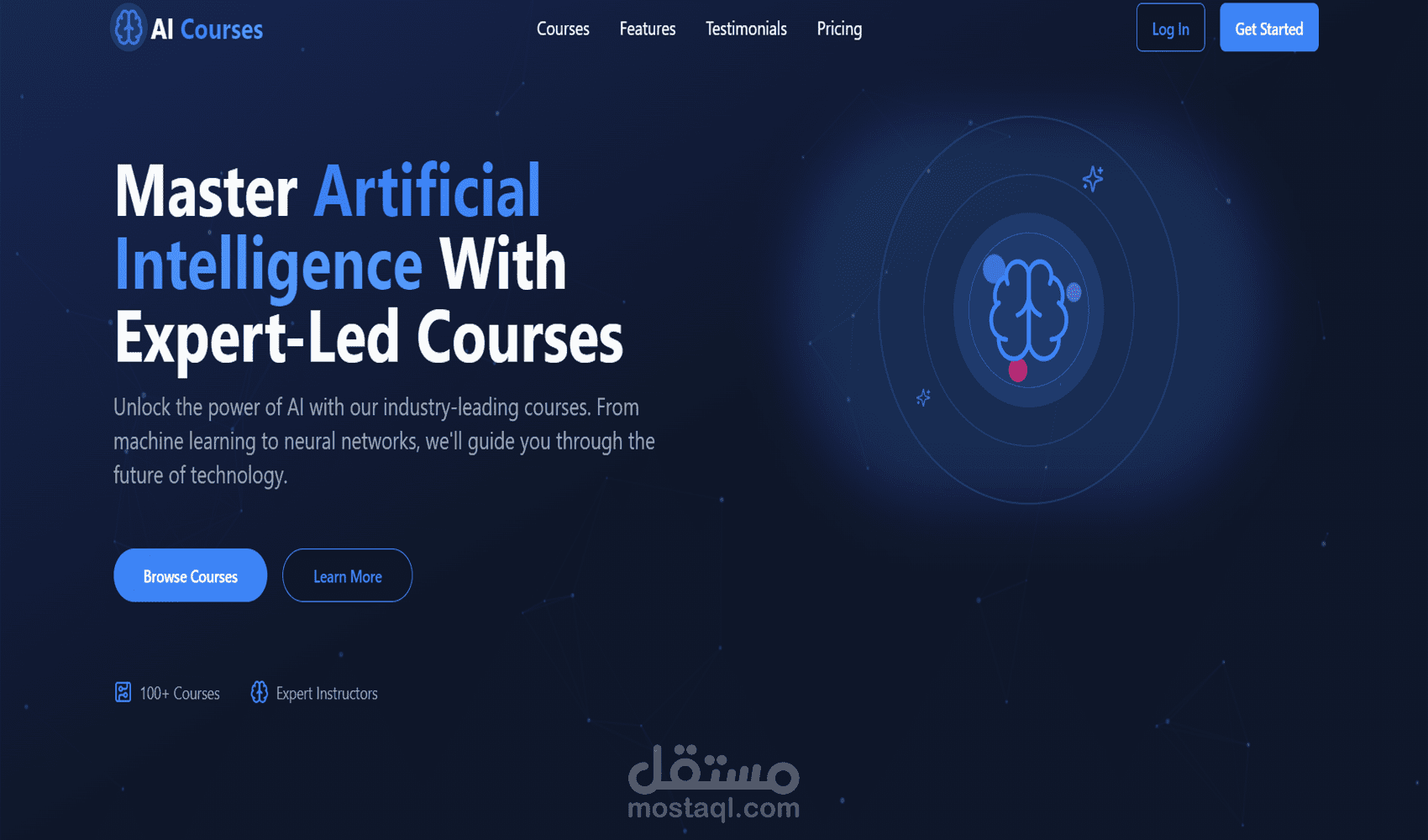 تصميم صفحة هبوط باستخدام html,css, bootstrap ,js