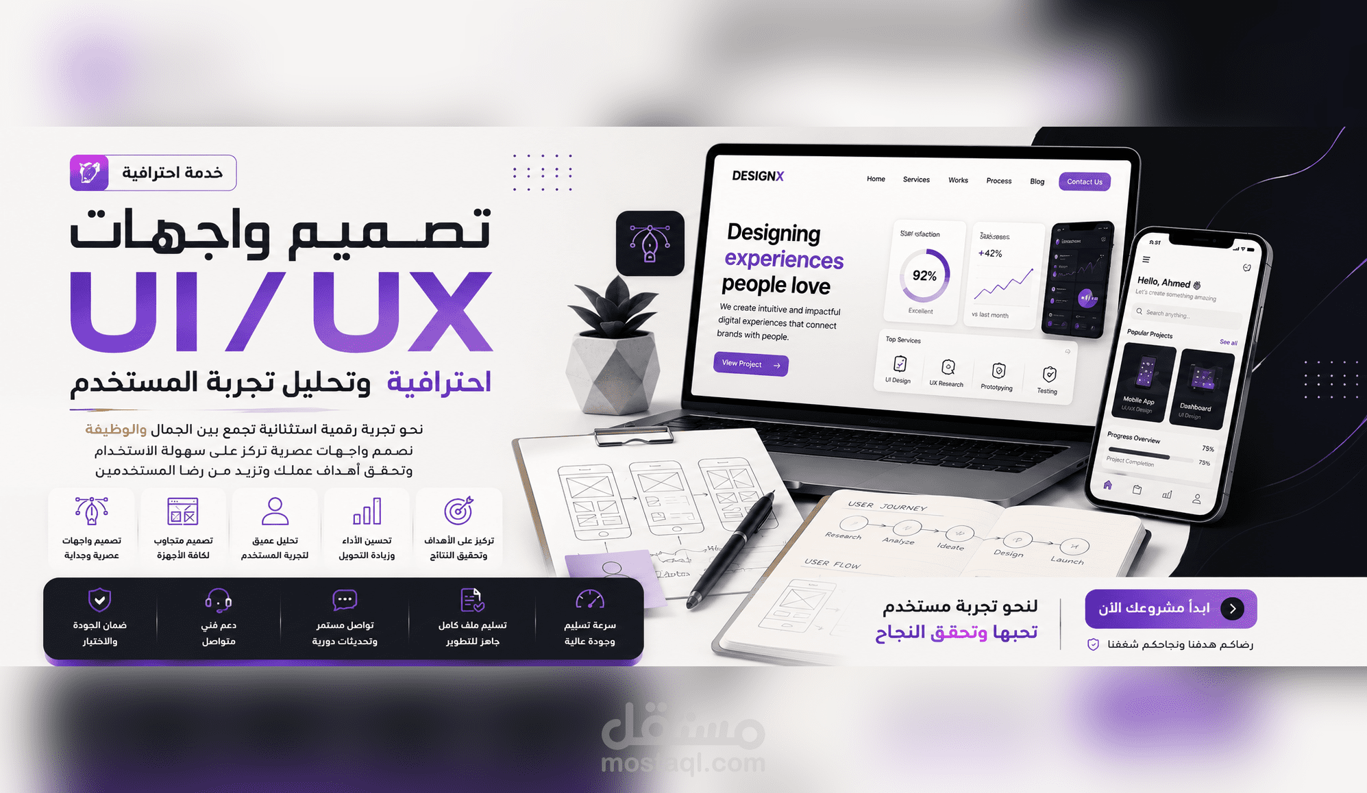 تصميم واجهات مستخدم UI/UX احترافية عبر فيجما