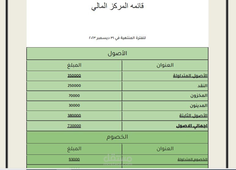 تحليلات وميزانيه الشركه العربيه لمواد التعبئه للعام 2023