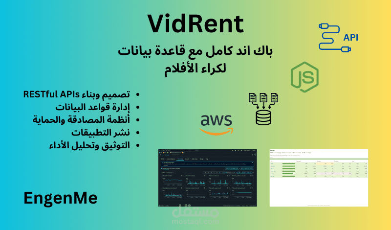 VidRent - باك اند كامل مع قاعدة بيانات لكراء الافلام