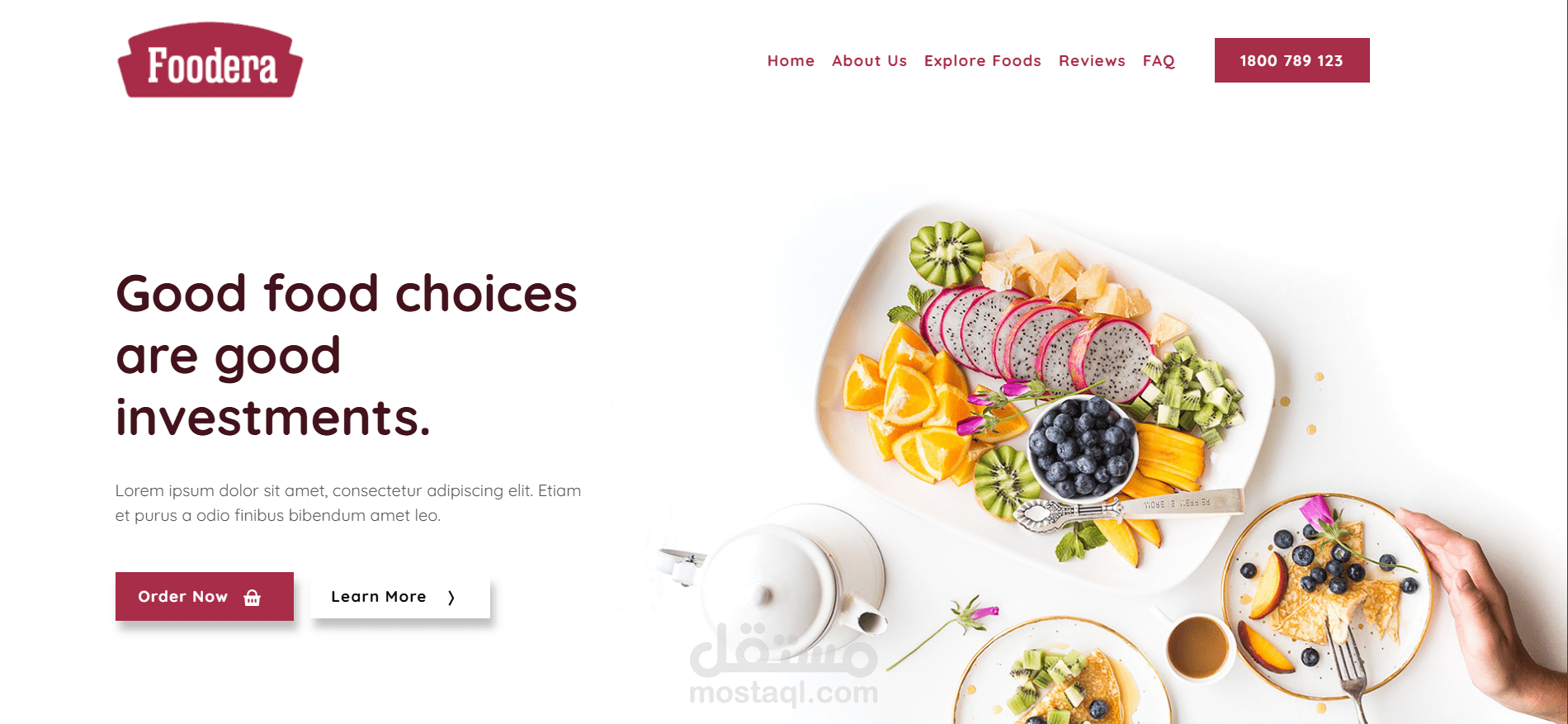 تصميم موقع restaurant باستخدام Reactjs