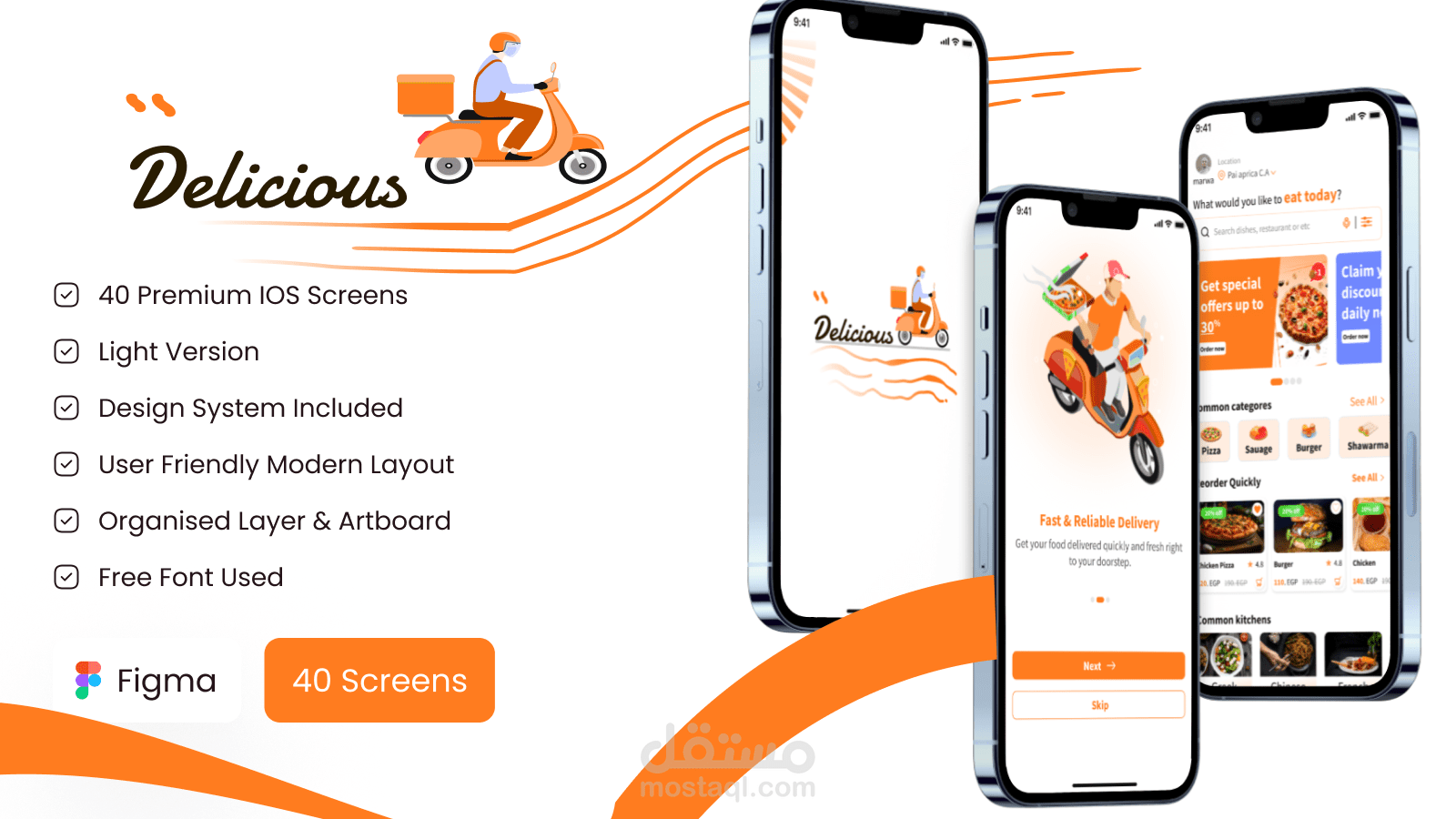 تصميم تطبيق توصيل طعام احترافي (UI/UX) باستخدام Figma