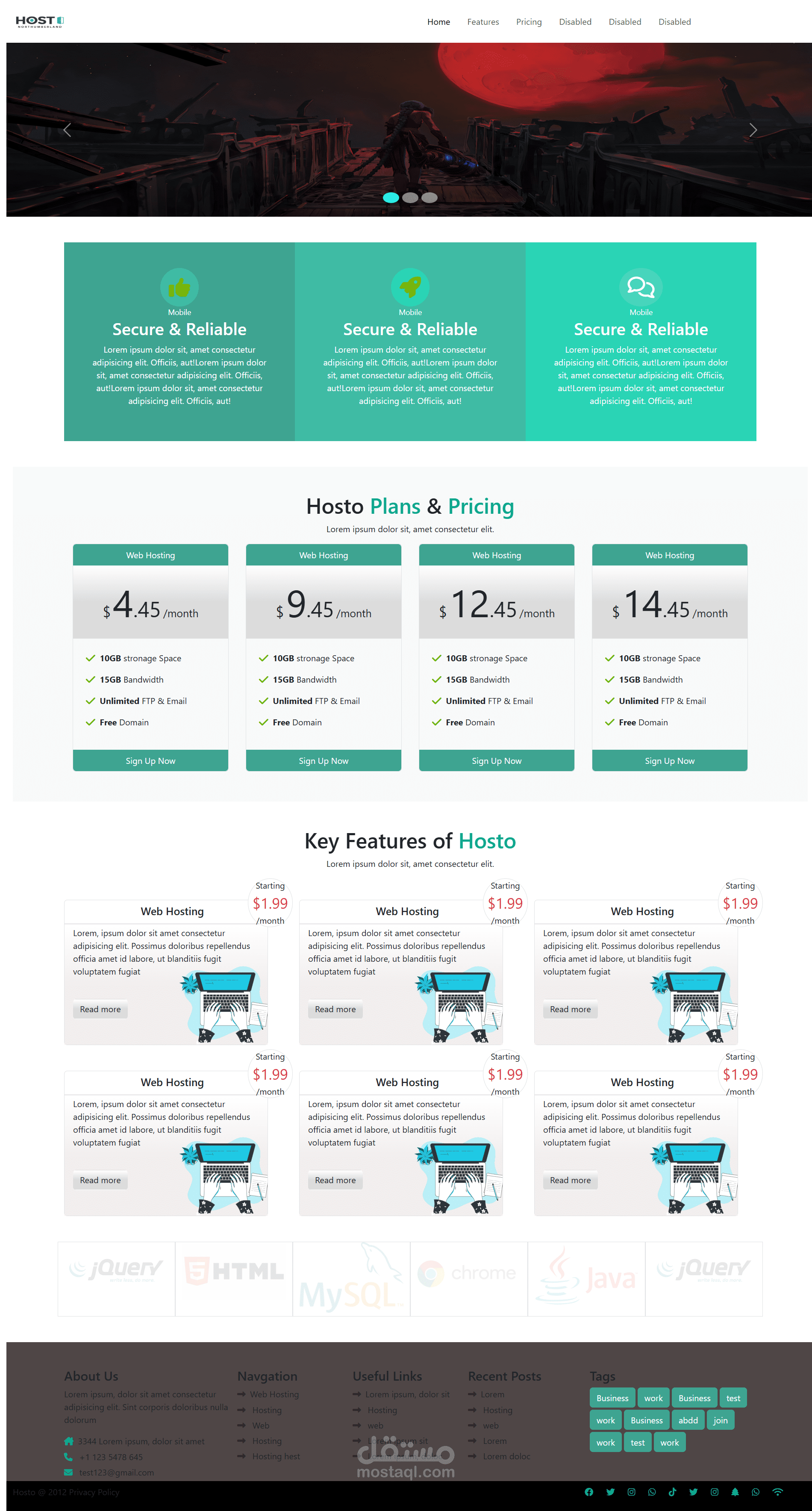 Landing page صفحة هبوط بسيطة