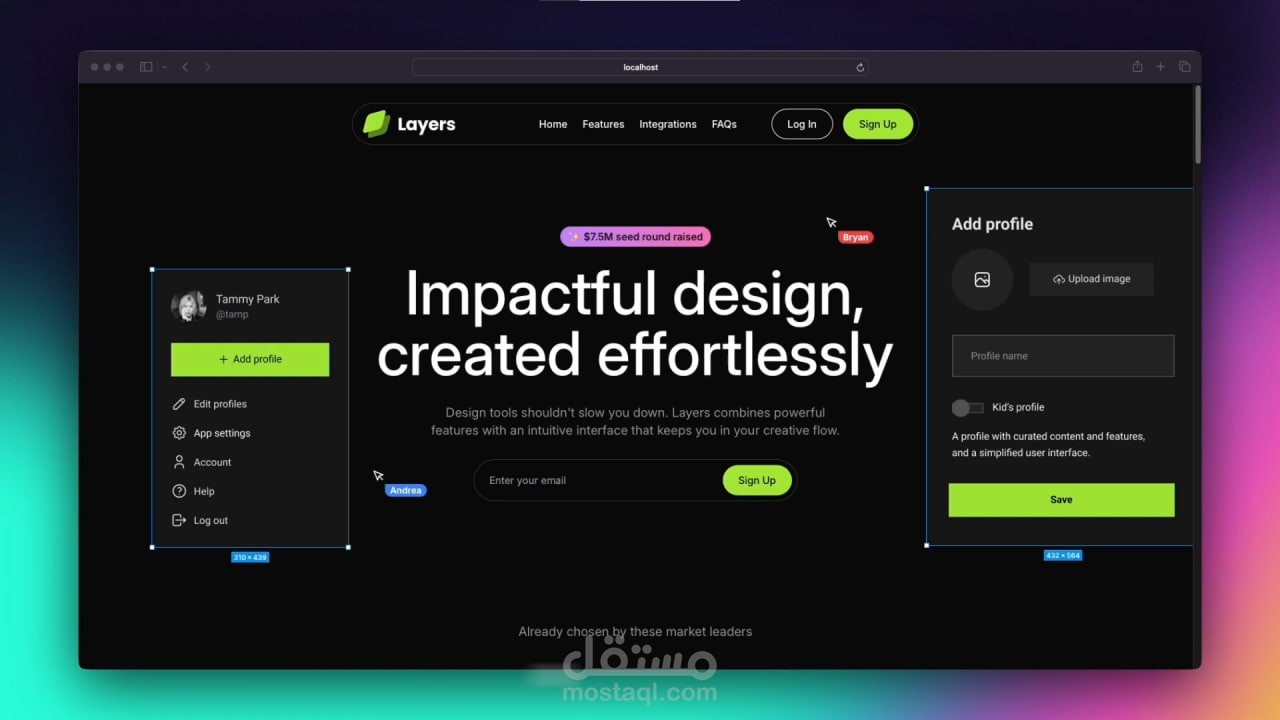تطوير Front end وتحويله من تصميم إلى كود
