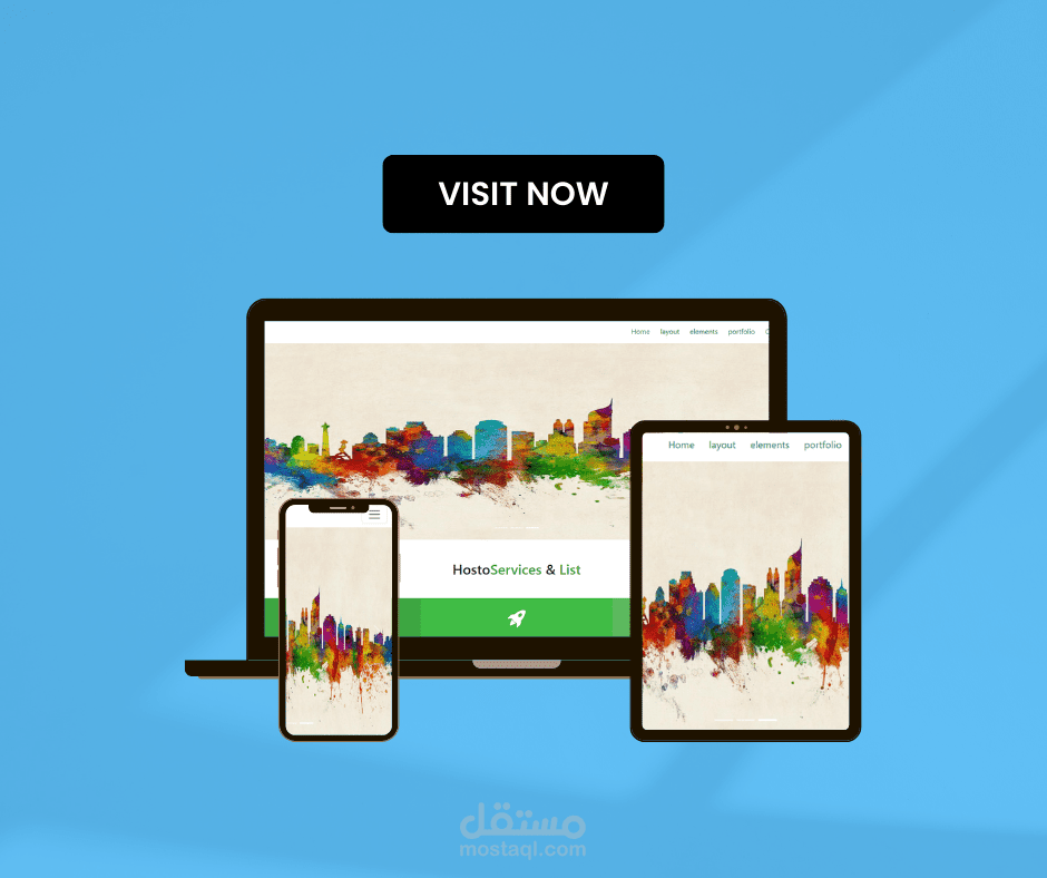 صفحة هبوط باستخدام  bootstrap وCSS3و HTML 5 ومتجاوبة مع جميع الاجهزة