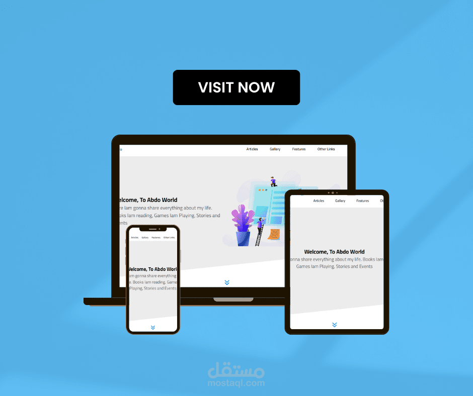 صفحة هبوط حديثة باستخدام تقنيات HTML وCSS يتضمن العديد من الاقسام