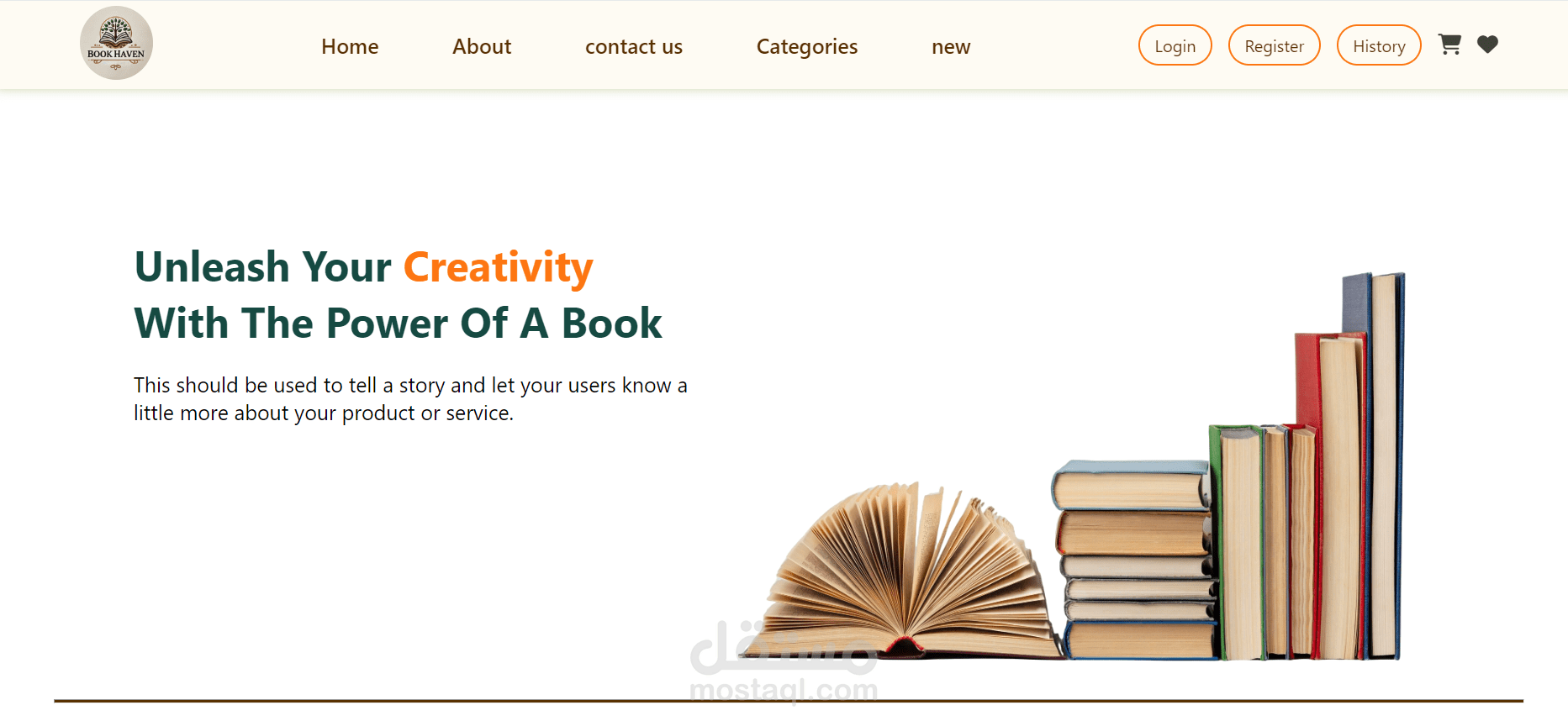 تصميم وتطوير متجر كتب إلكتروني احترافي باستخدام HTML, CSS, و JavaScript