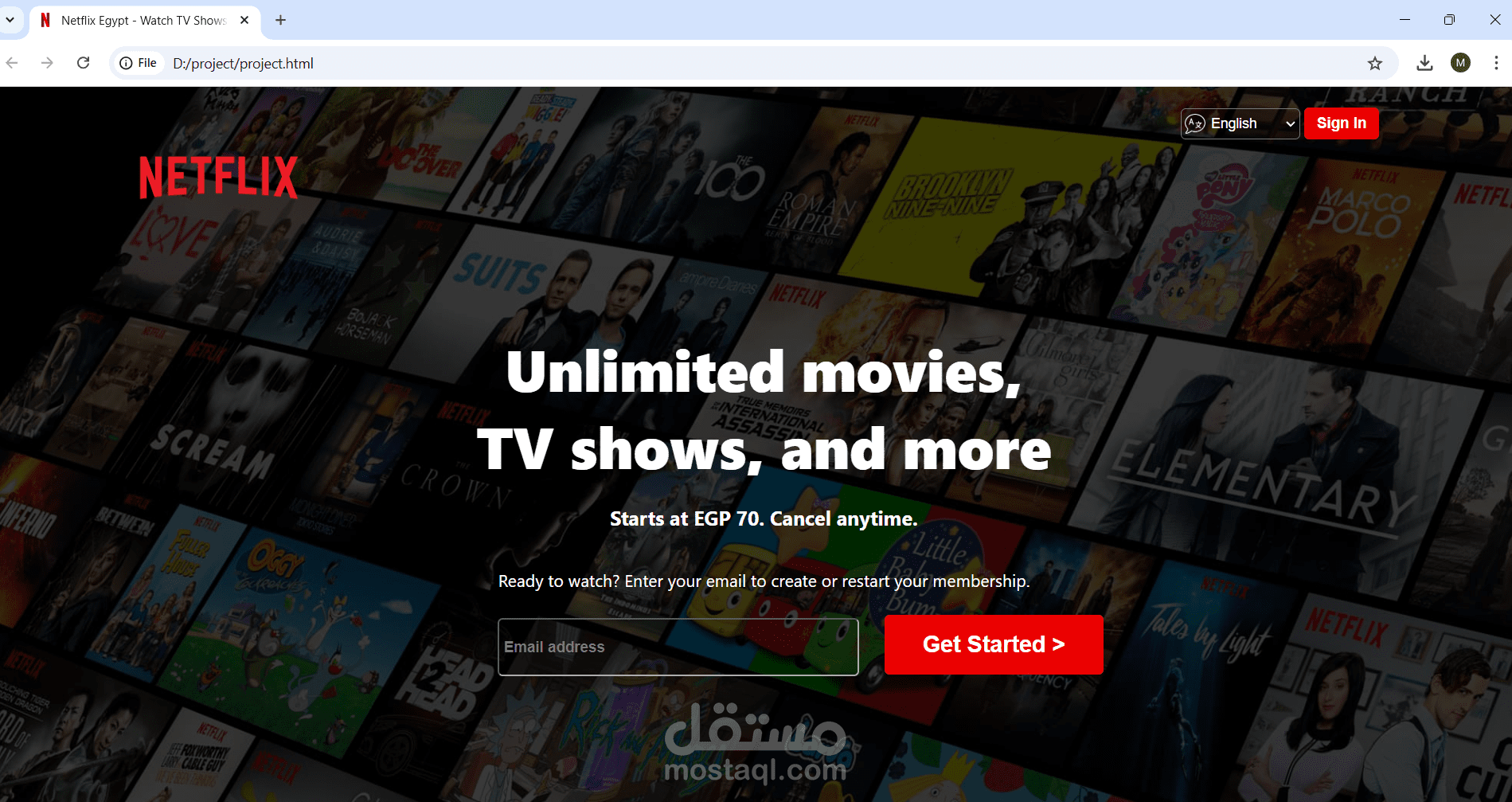 cloning of Netflix website