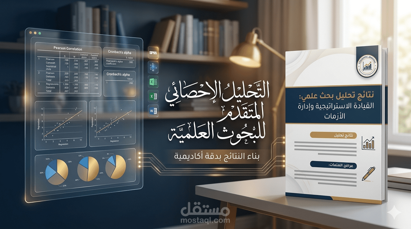 تحليل إحصائي متكامل لبحث علمي (القيادة الاستراتيجية وإدارة الأزمات)