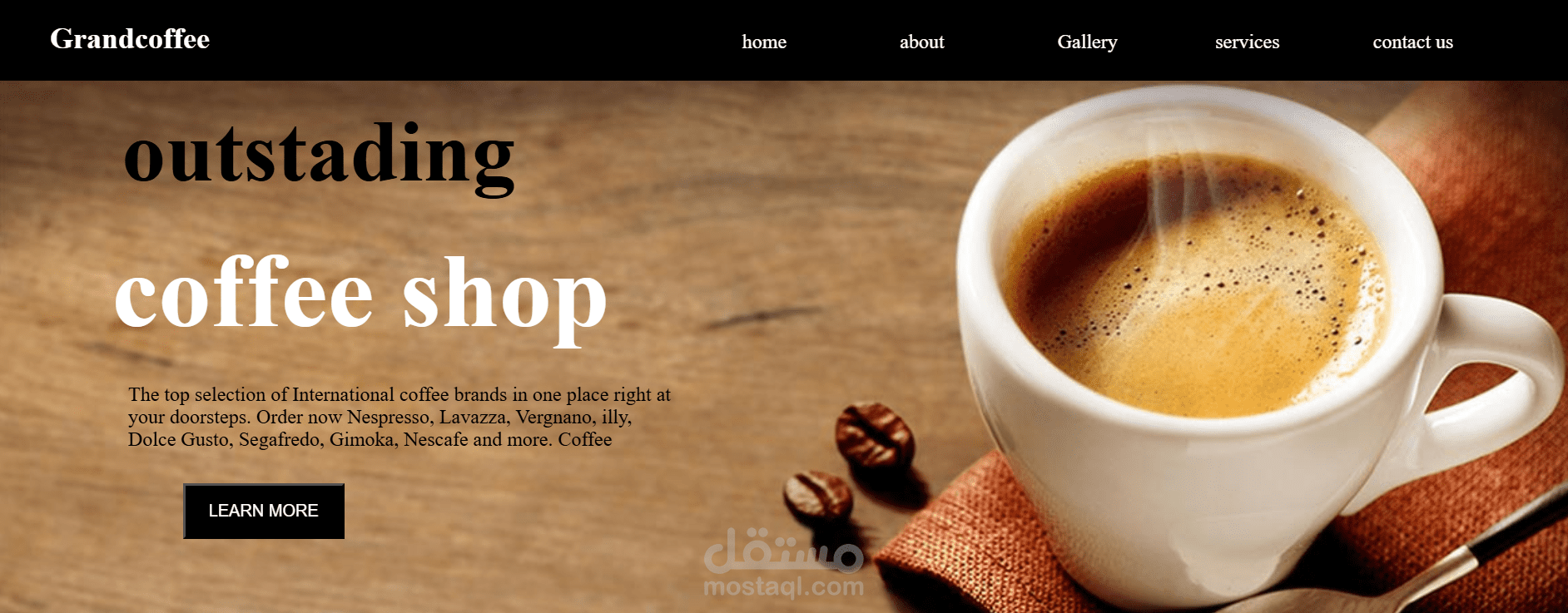 تصميم صفحة هبوط احترافية لمقهى باستخدام HTML5 وCSS3