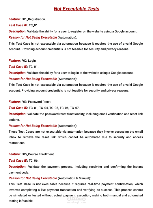 تحليل قابلية تنفيذ Test Cases يدويًا وآليًا (Manual & Automation Execution Feasibility)