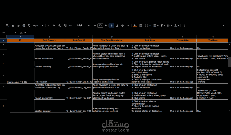 اختبار سكشن Quick Planner من موقع booking.com