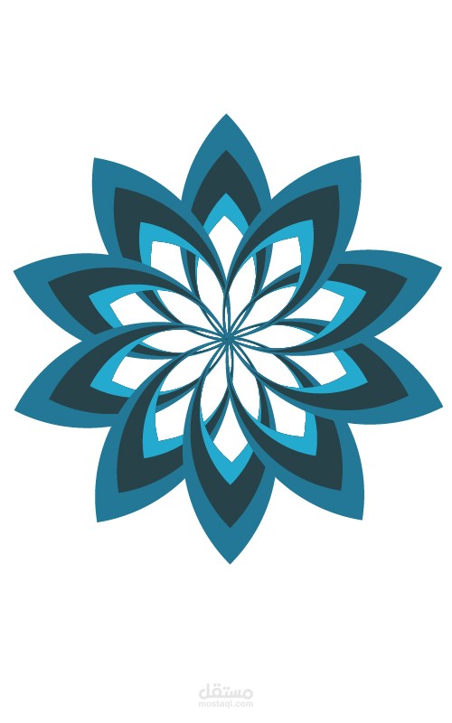 صميم زخرفي هندسي بشكل زهرة متعددة الطبقات