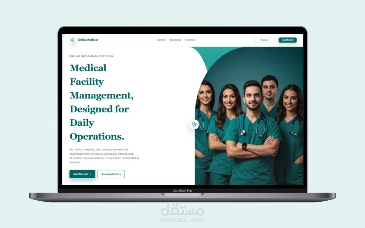 تصميم وتطوير نظام طبي متكامل لإدارة العيادات والخدمات الصحية، مع واجهات ويب وموبايل حديثة وسهلة الاستخدام.