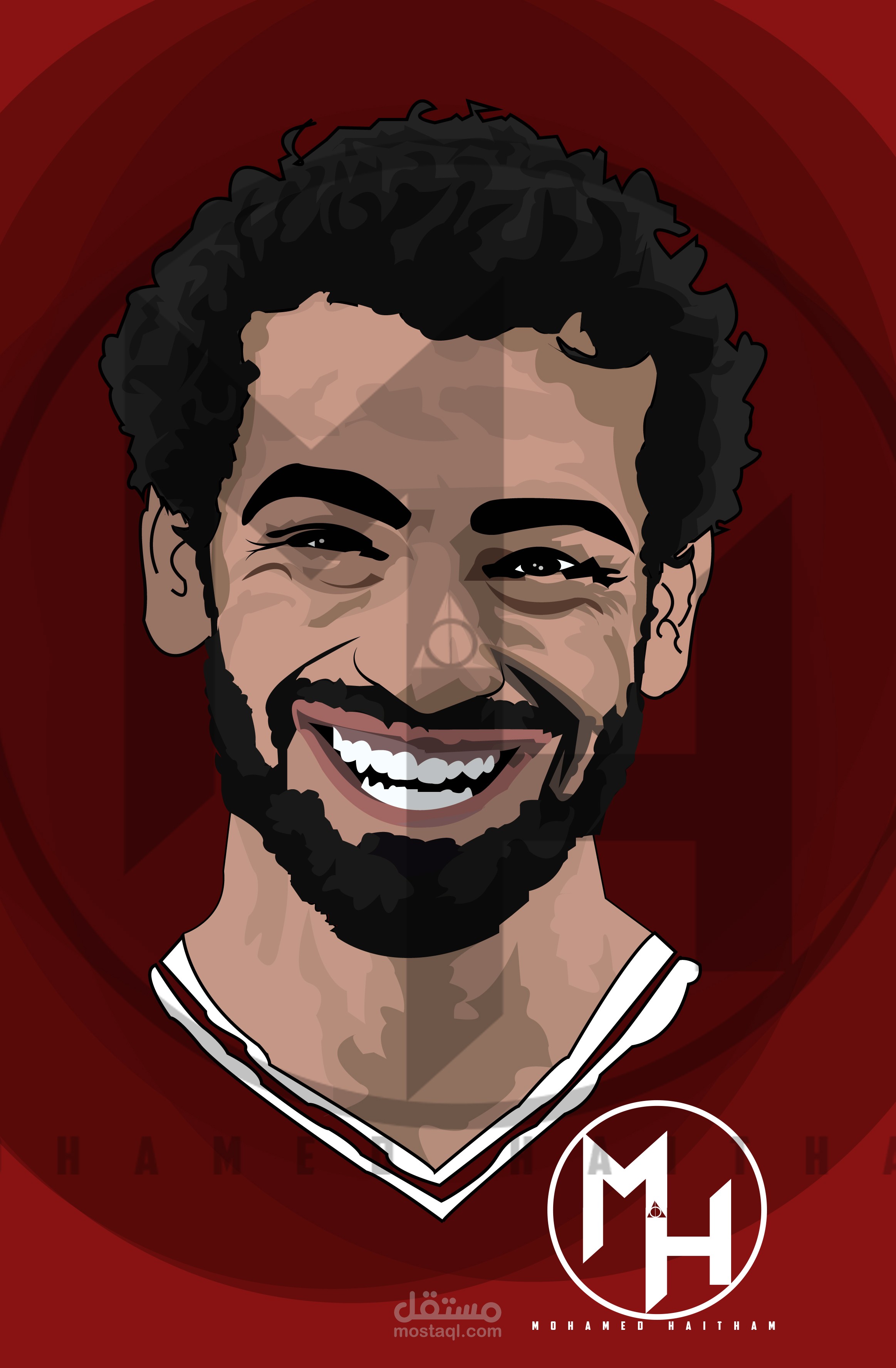 عمل رسم شخصية محمد صلاح