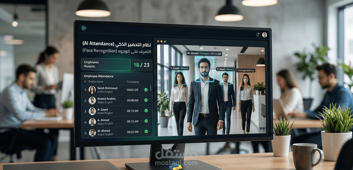 نظام أتمتة الحضور والانصراف عبر رؤية الحاسوب