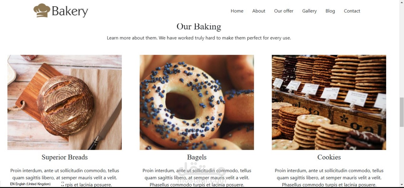 تصميم وتطوير موقع ويب Bakery