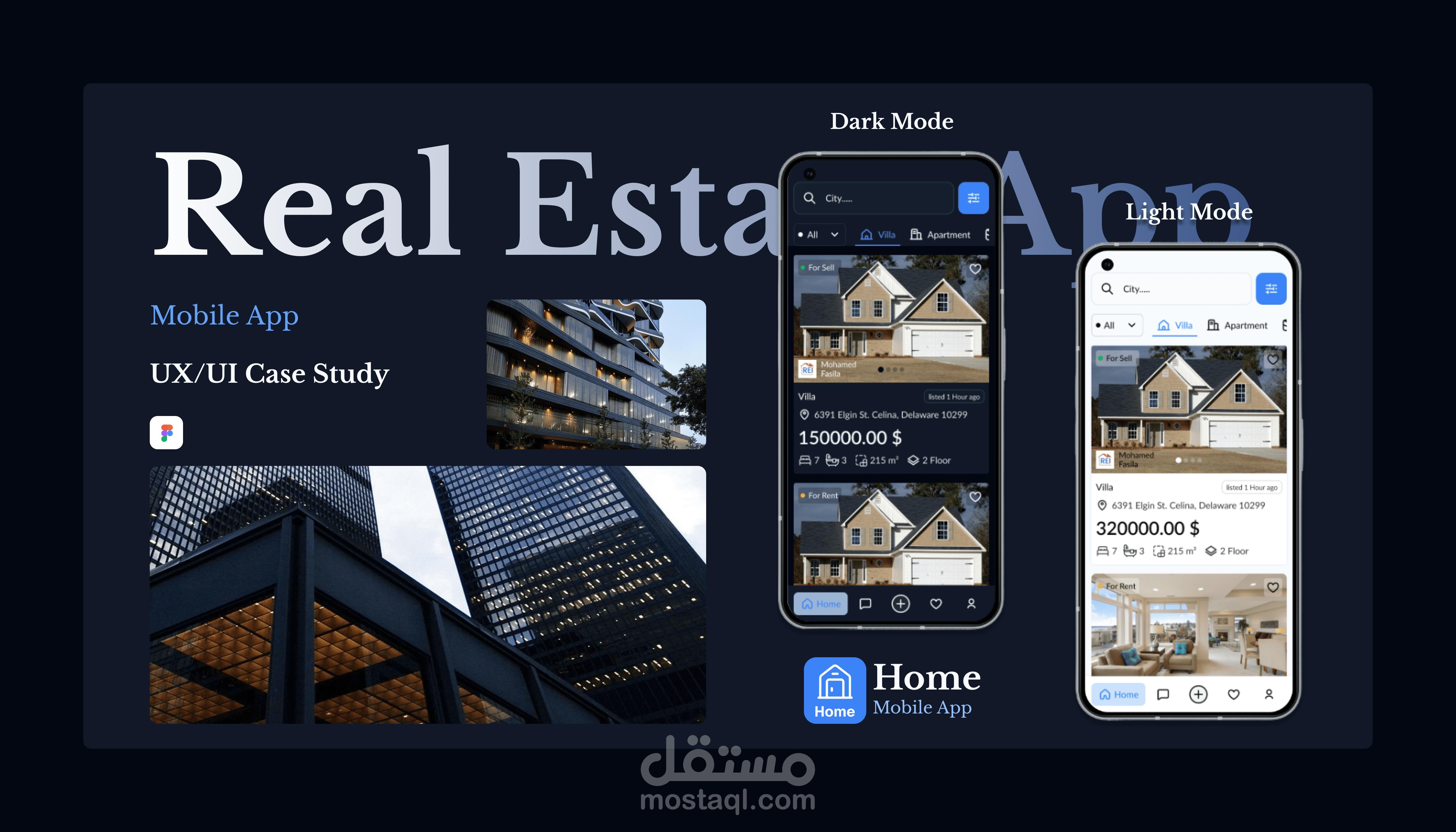 تصميم واجهة وتجربة مستخدم لتطبيق بيع وتأجير العقارات