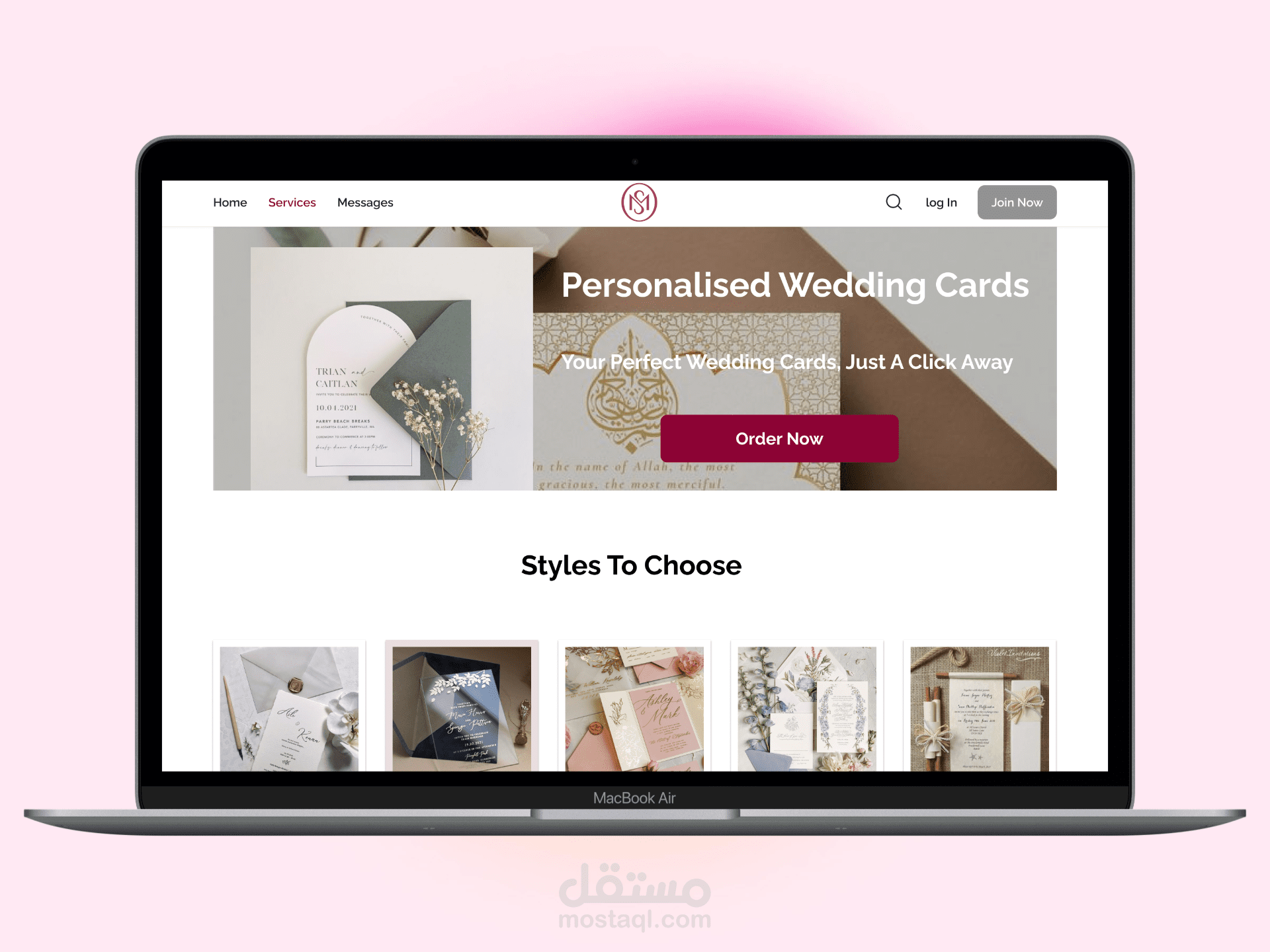 تصميم واجهة وتجربة مستخدم لمنصة إنشاء بطاقات المناسبات