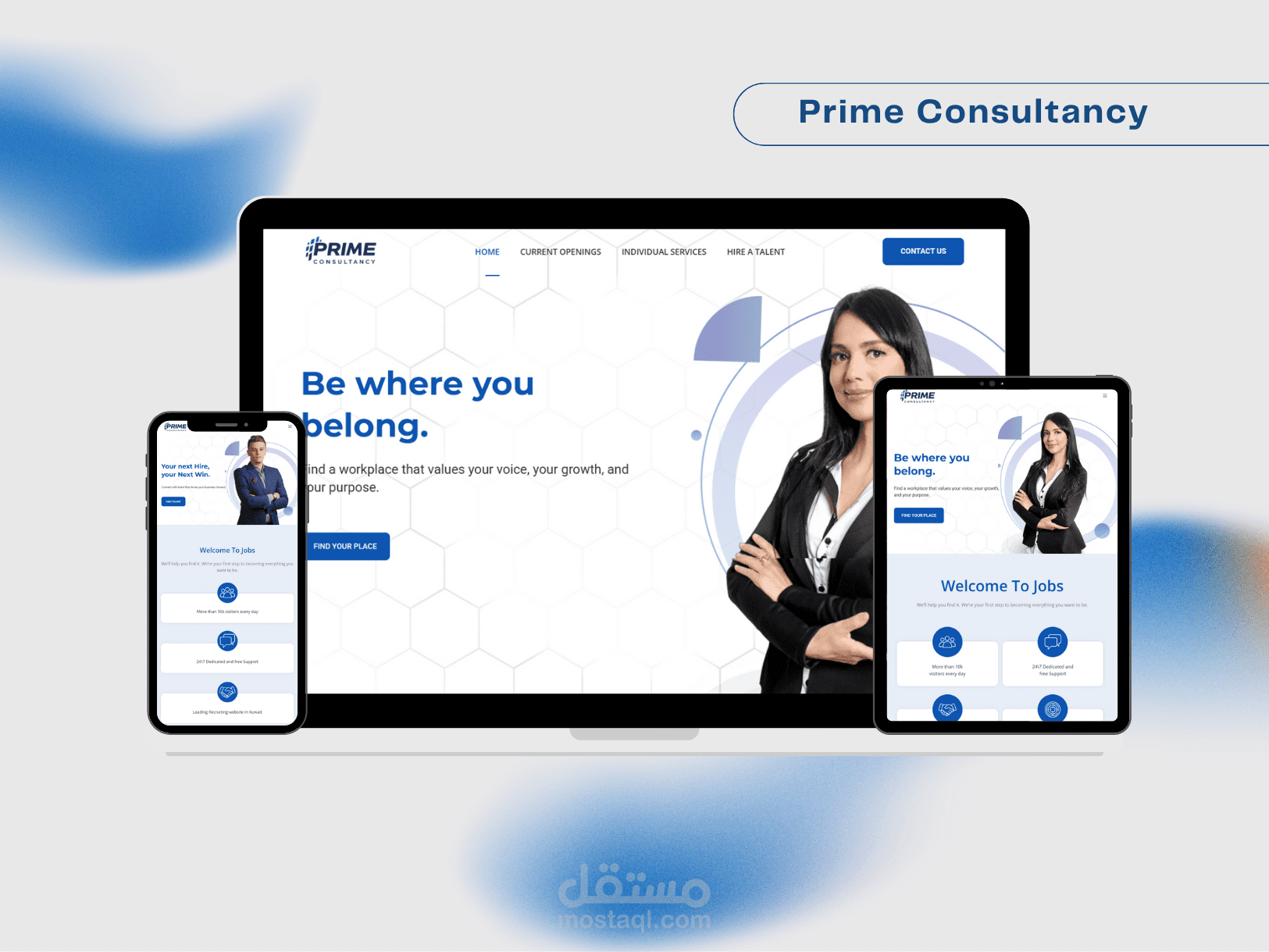 تطوير موقع توظيف احترافي لشركة Prime Consultancy