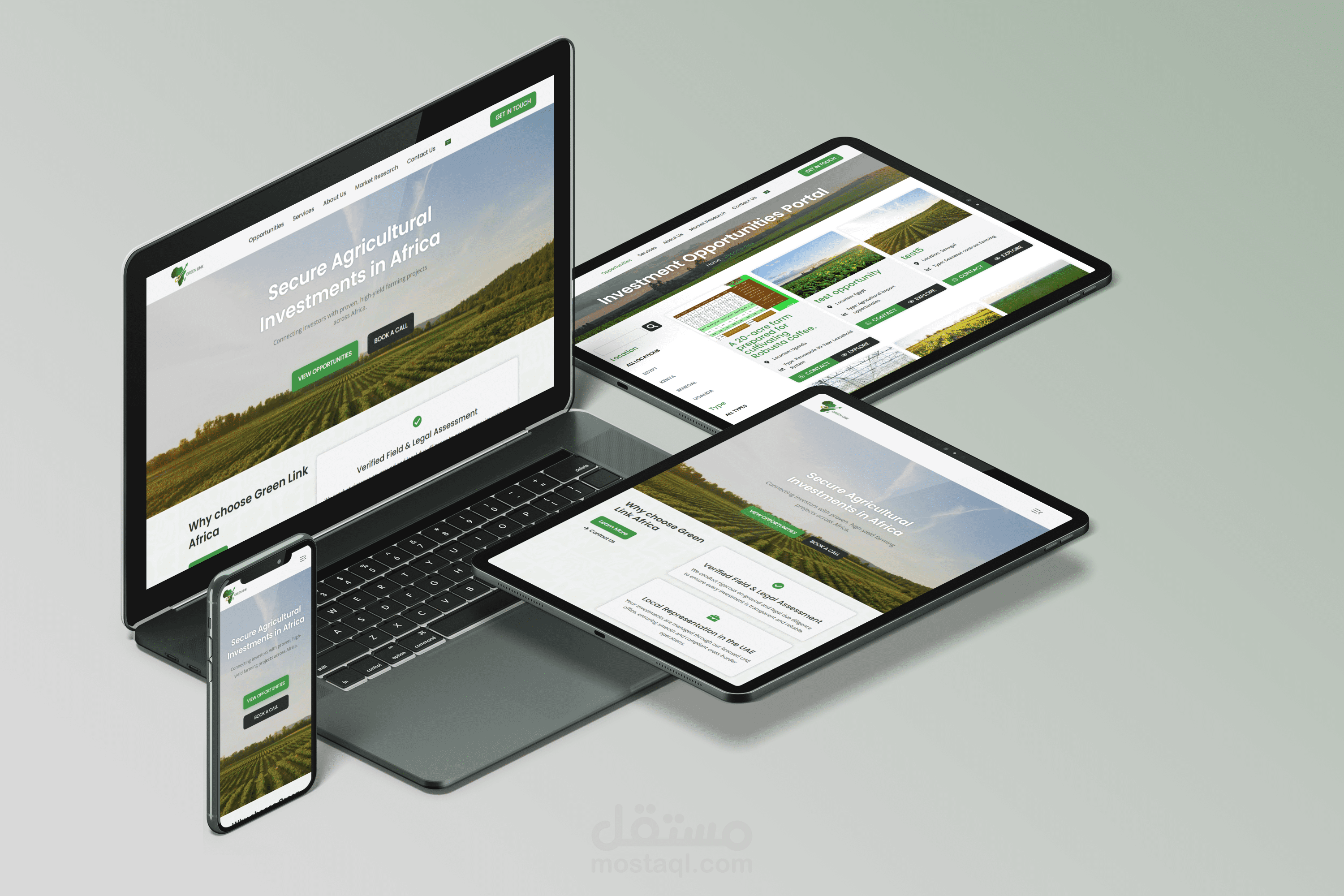 Green Link Africa — هوية بصرية وتصميم وتطوير موقع كامل
