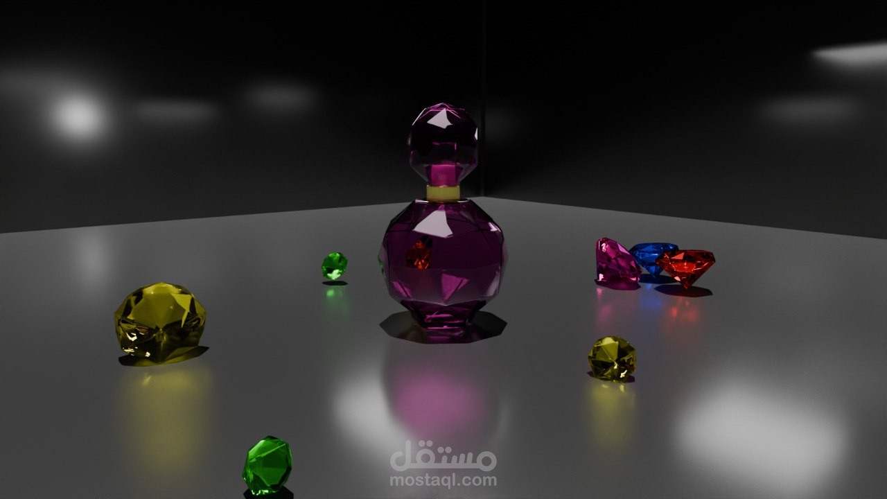 تصميم مجسم عطر ثلاثي الأبعاد