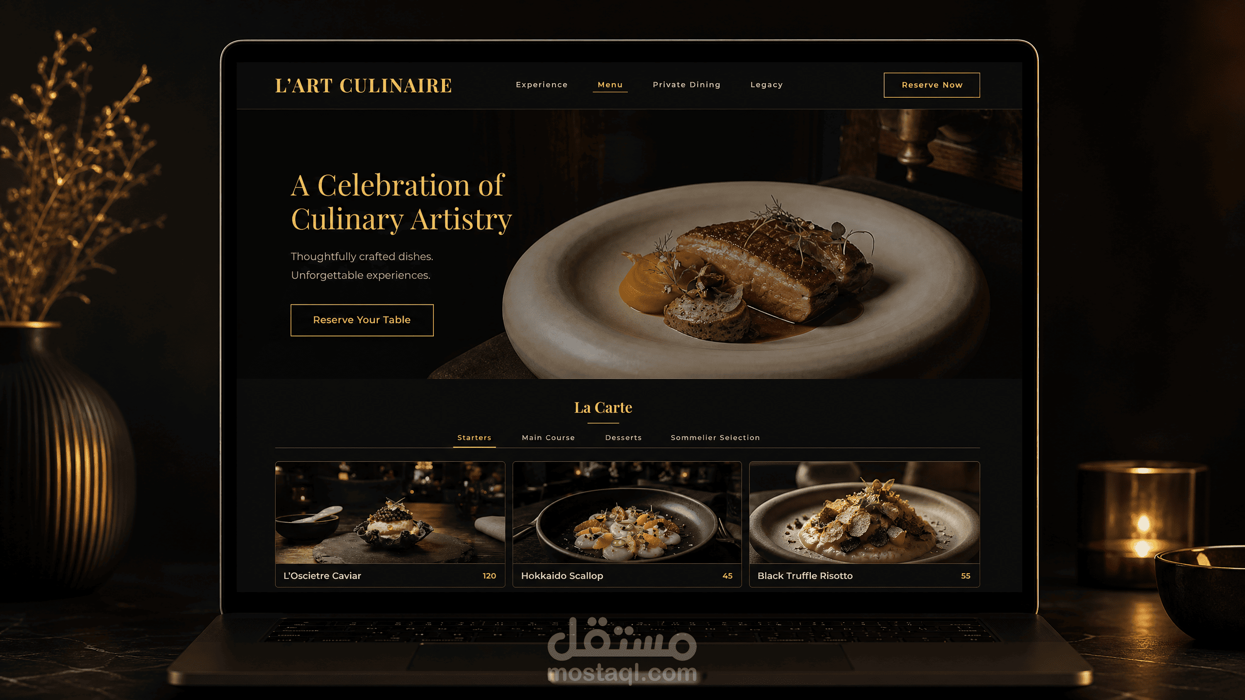 AURELIA — Luxury Fine Dining Restaurant Website