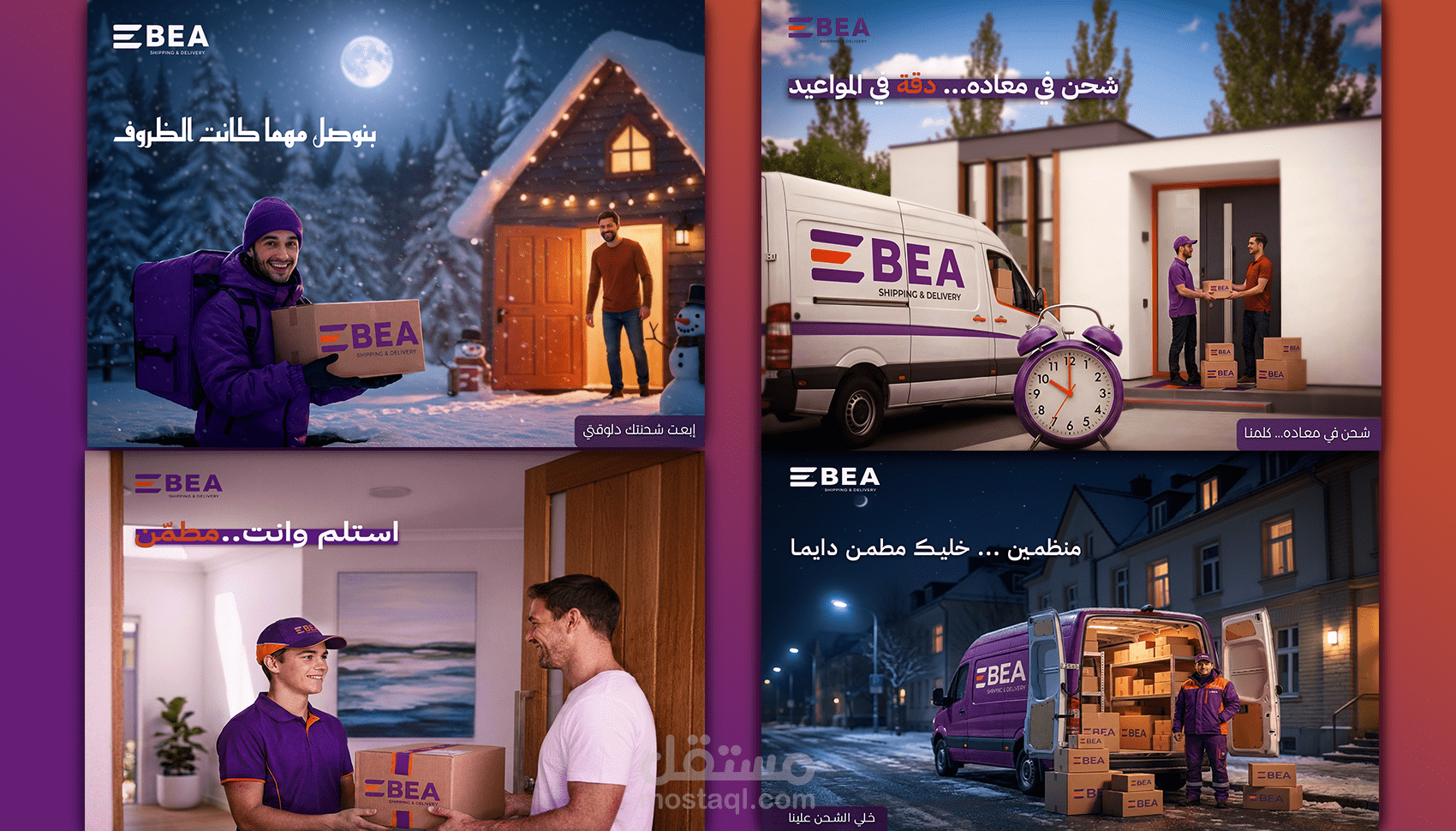 مشروع تصميم لوجو وحملة اعلانية لشركة شحن