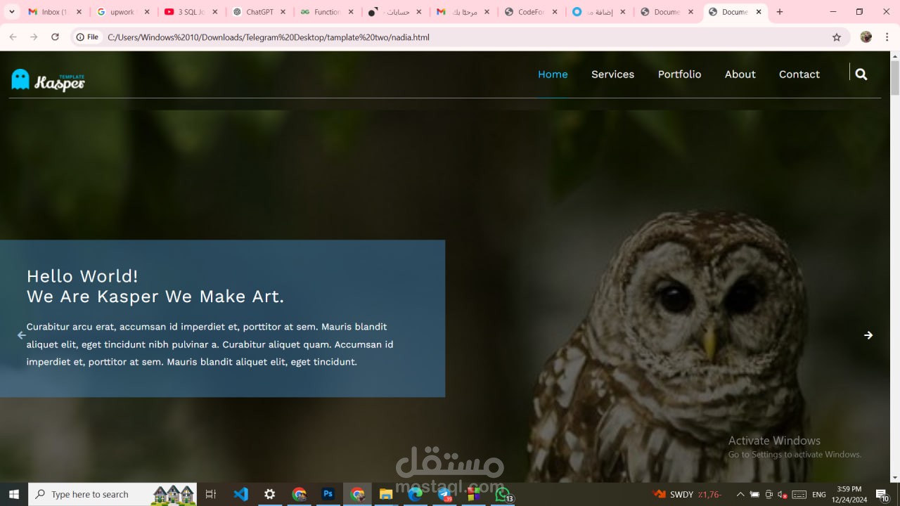 تصميم وتطوير واجهة موقع احترافية باستخدام HTML وCSS