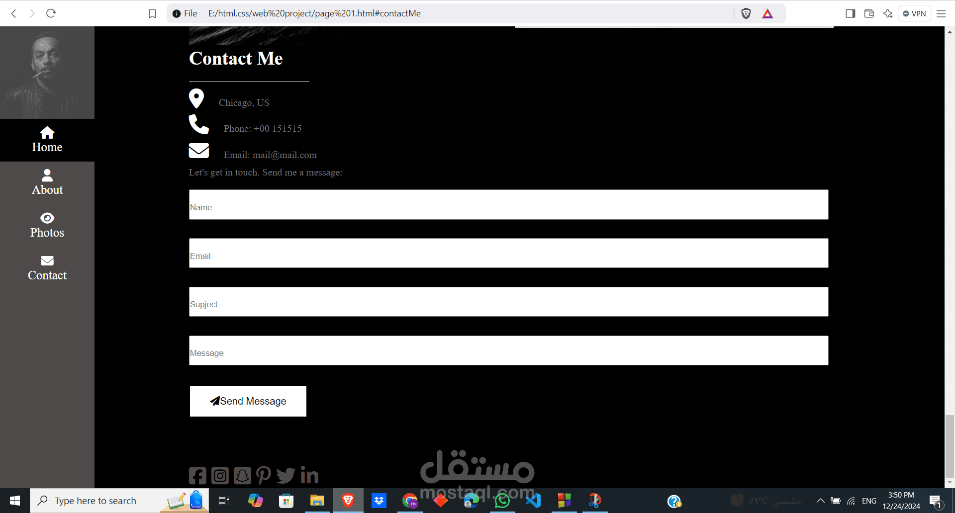 make a profile for photographer and webdesigner