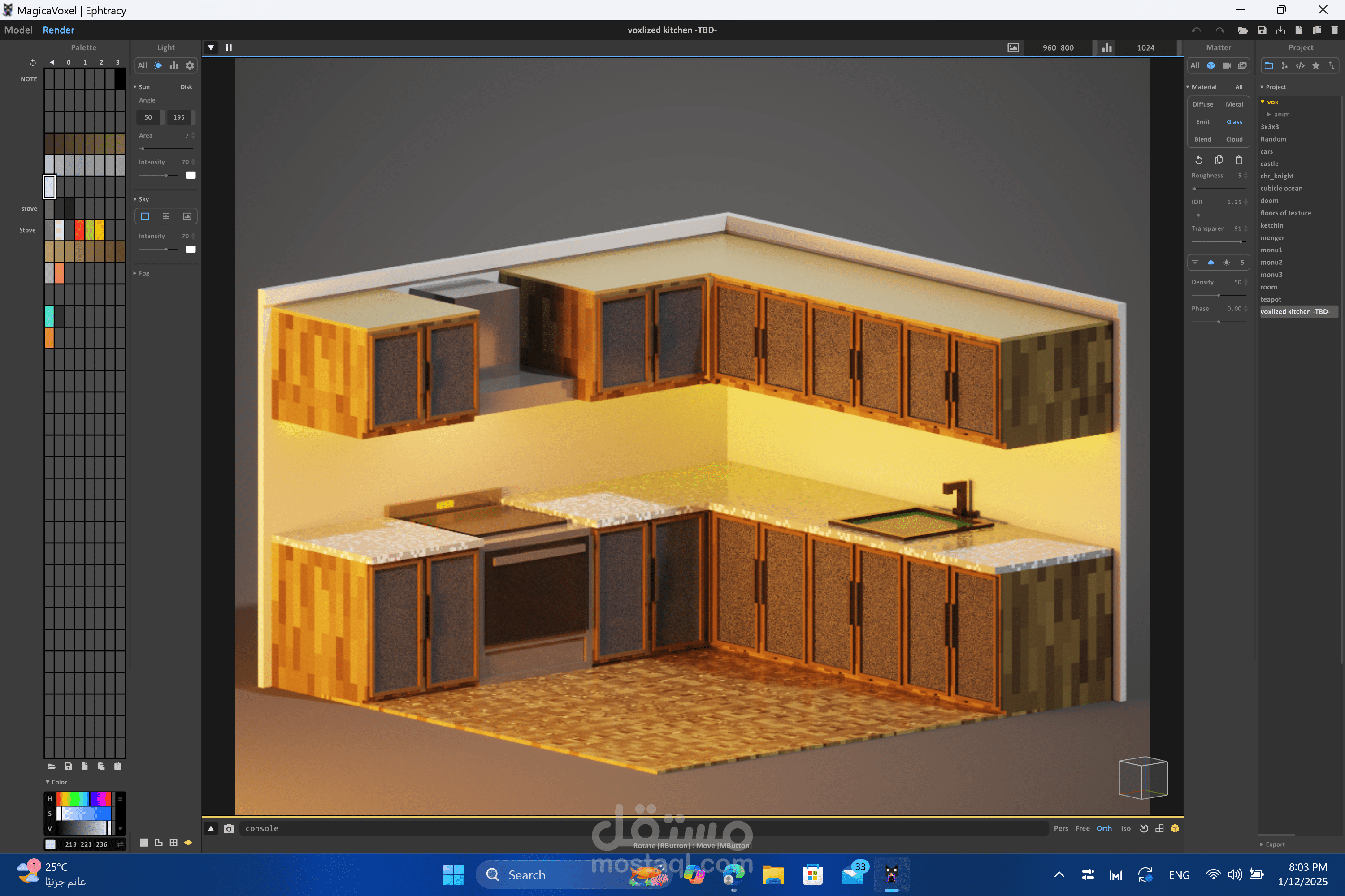 Kitchen model voxel art