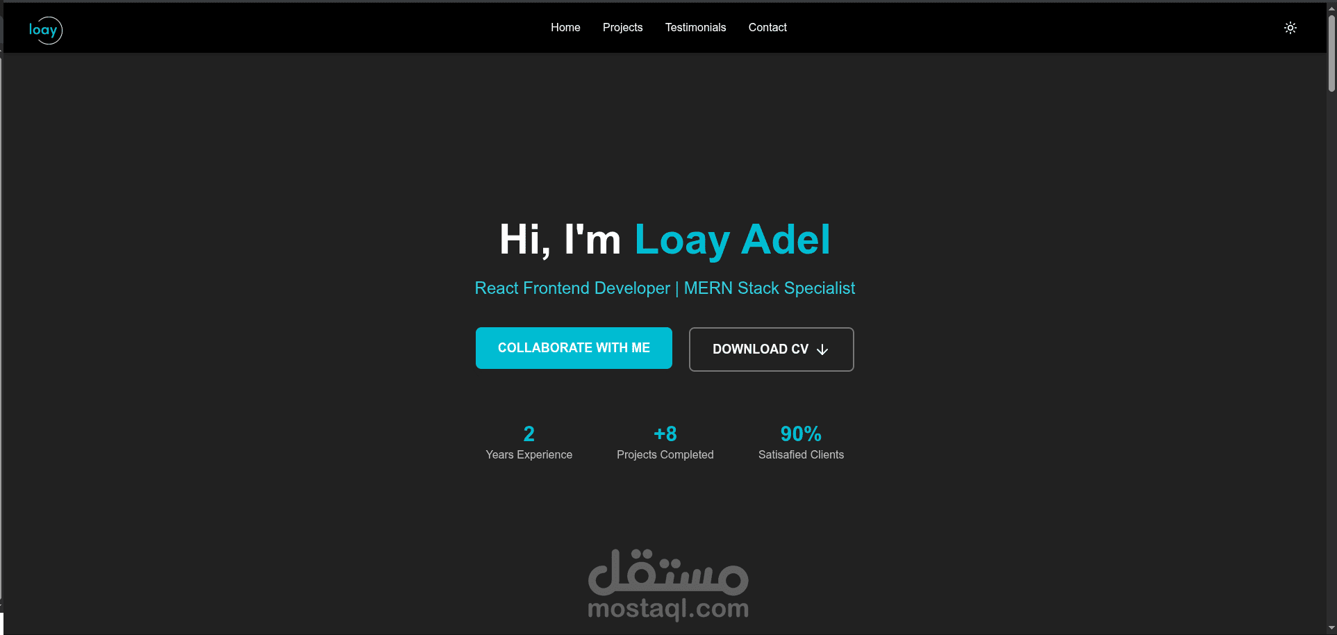 موقعي الشخصي - Loay Adel | مطور Frontend و MERN Stack