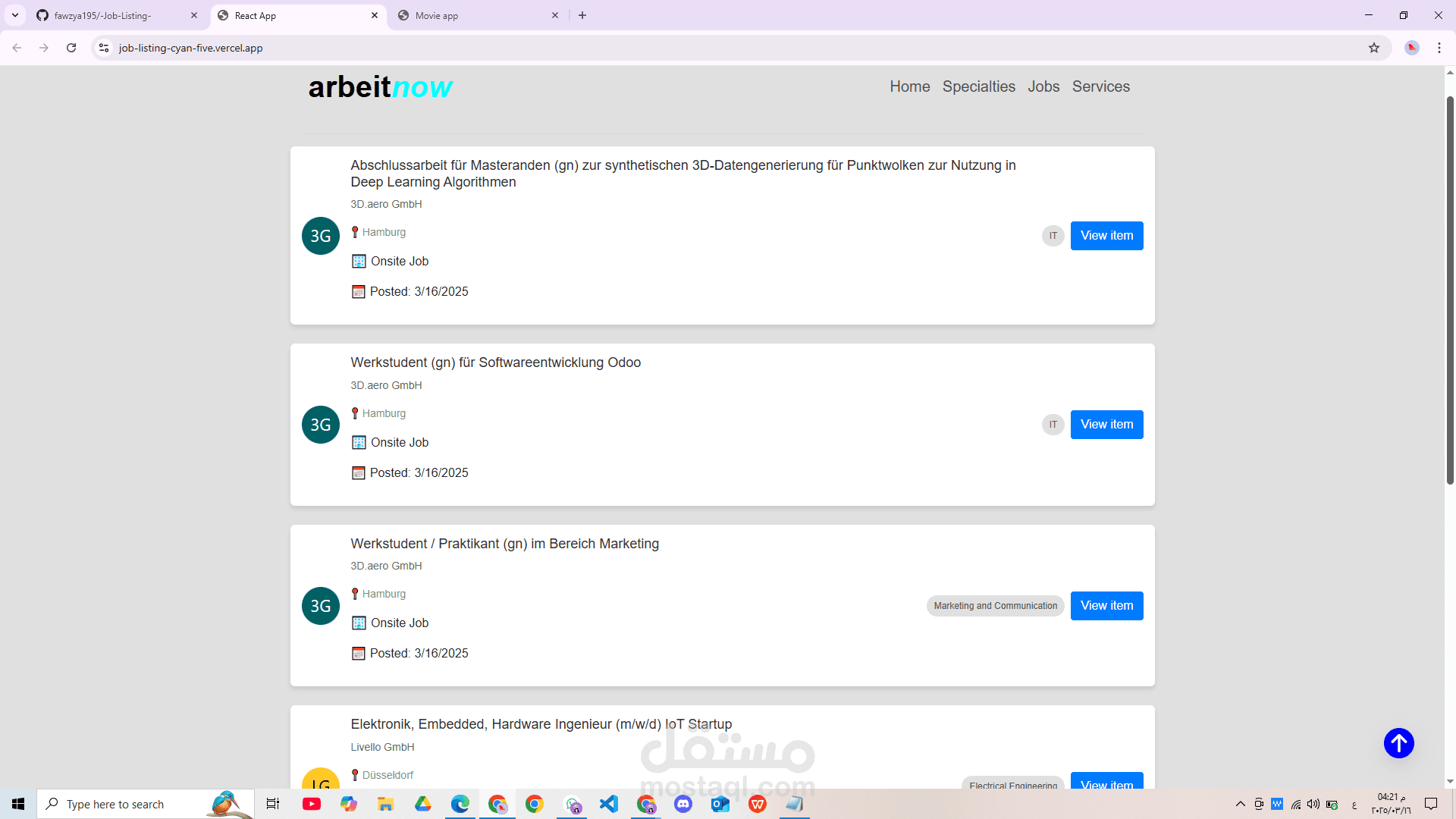 موقع لعرض الوظائف