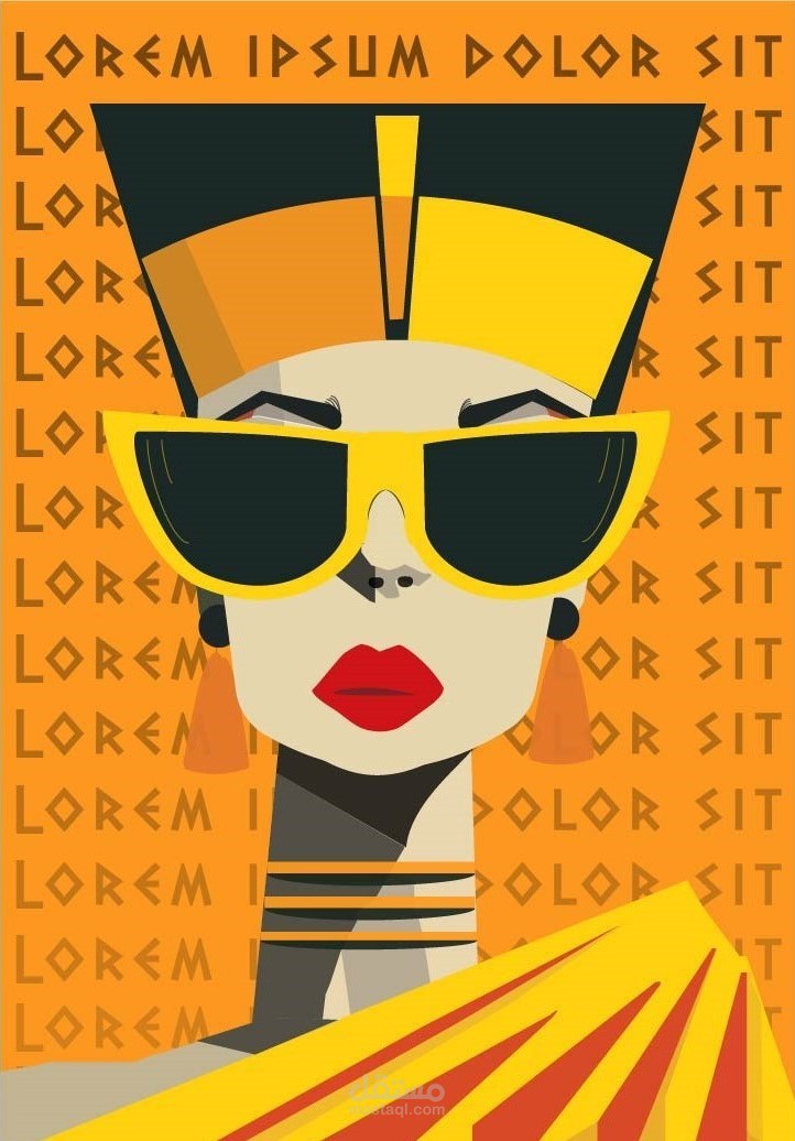 تصميم فني معاصر بلمسة فرعونية – Pop Art Portrait