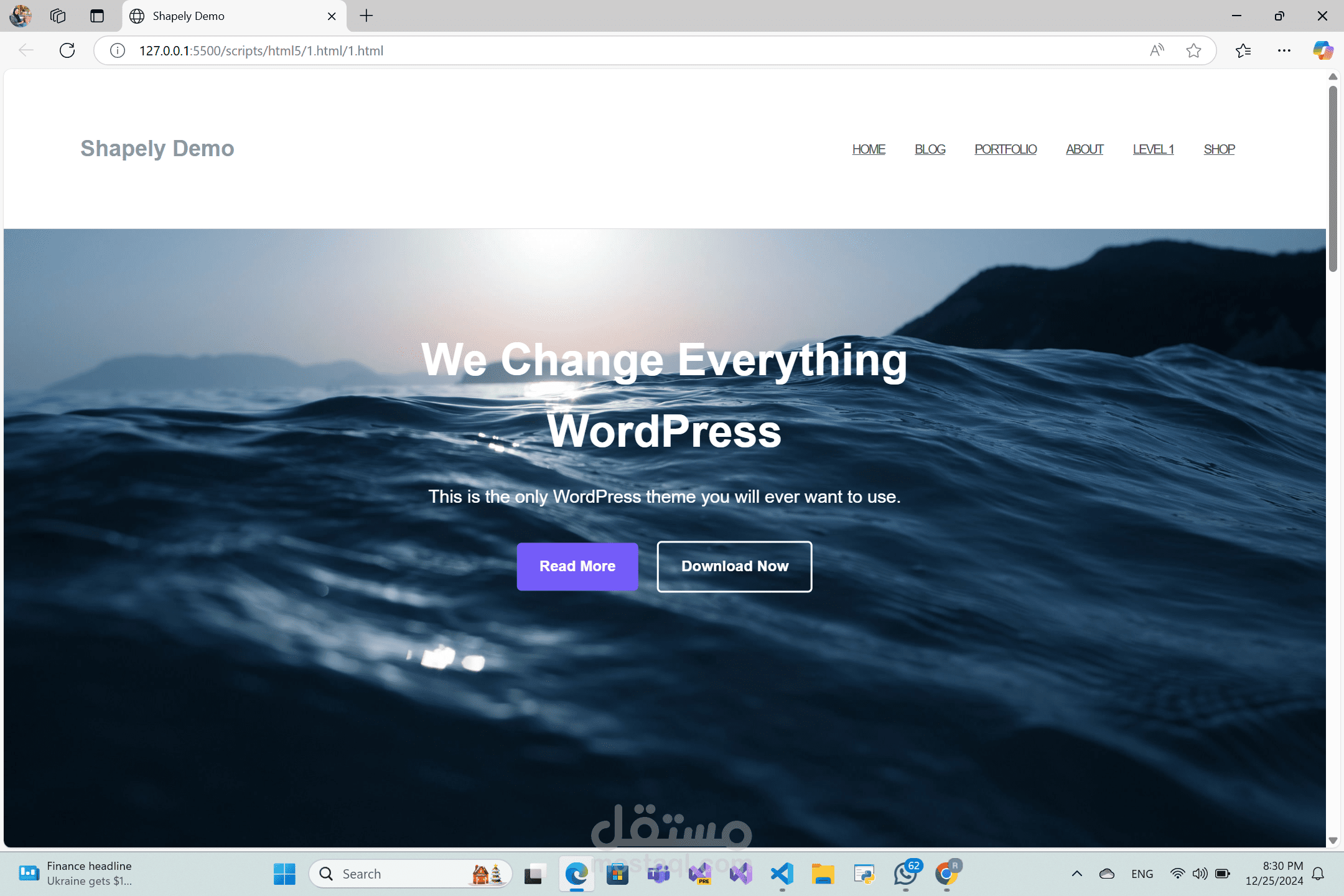 landing page