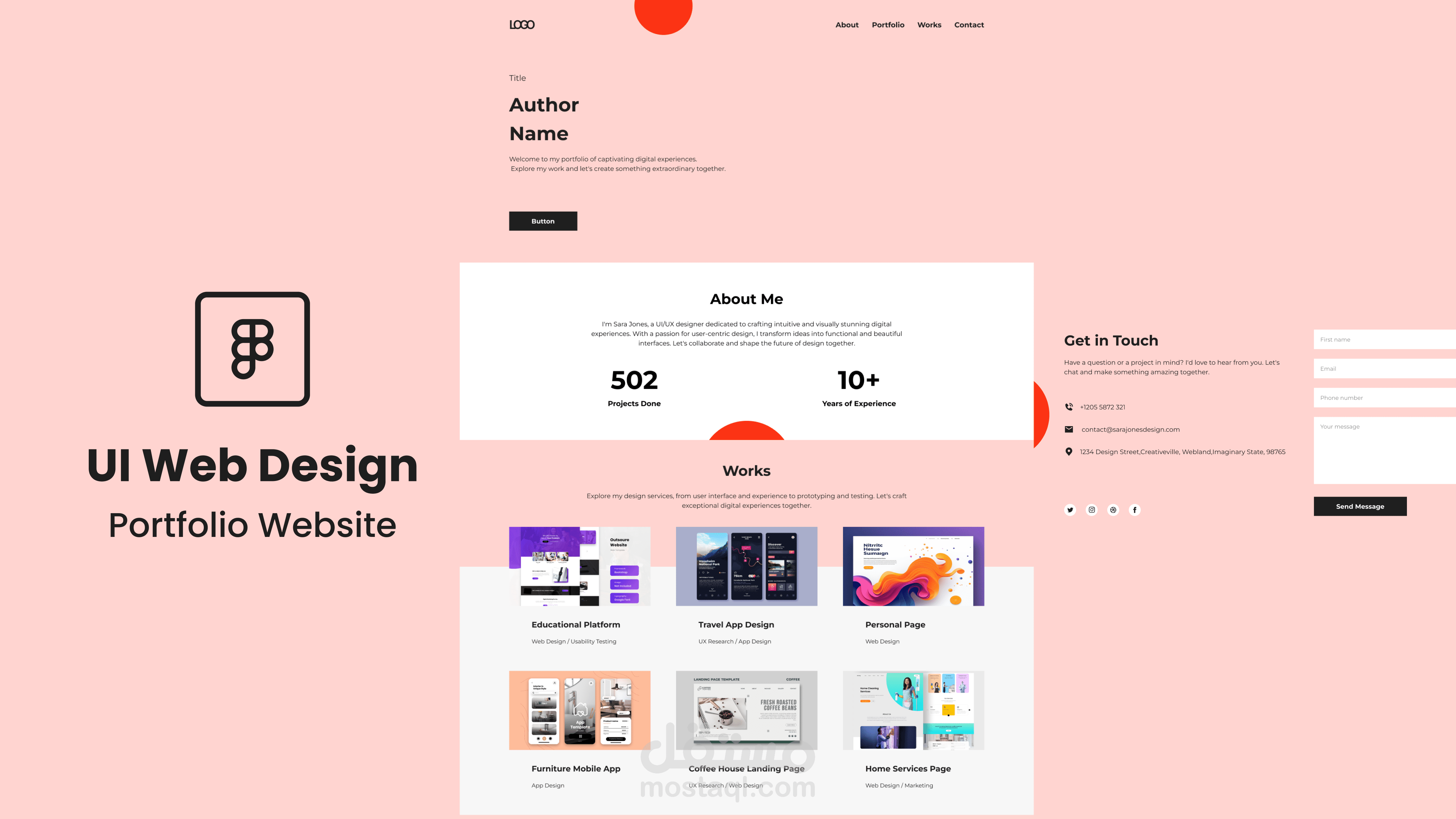 تصميم وبرمجة موقع تعريفي إلكتروني Portfolio website