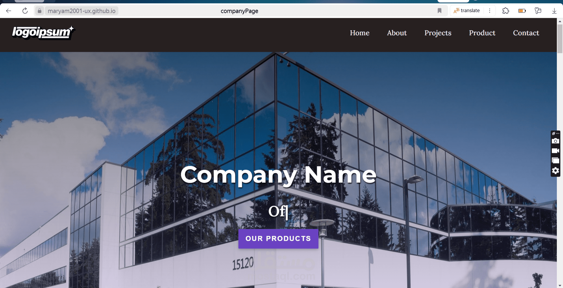 landing page by using html css