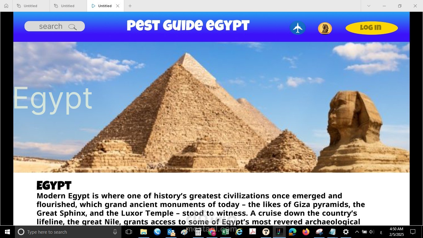 موقع ترويجى للسياحة فى مصر