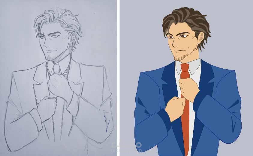 رسم احترافي لشخصيات وصور بأسلوب الأنمي المخصصة للطباعة والسوشال ميديا