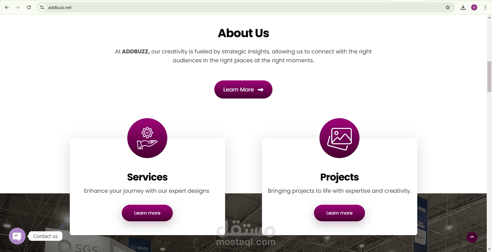 تصميمي لموقع AddBuzz Exhibitions & Events  بأستخدام WordPress