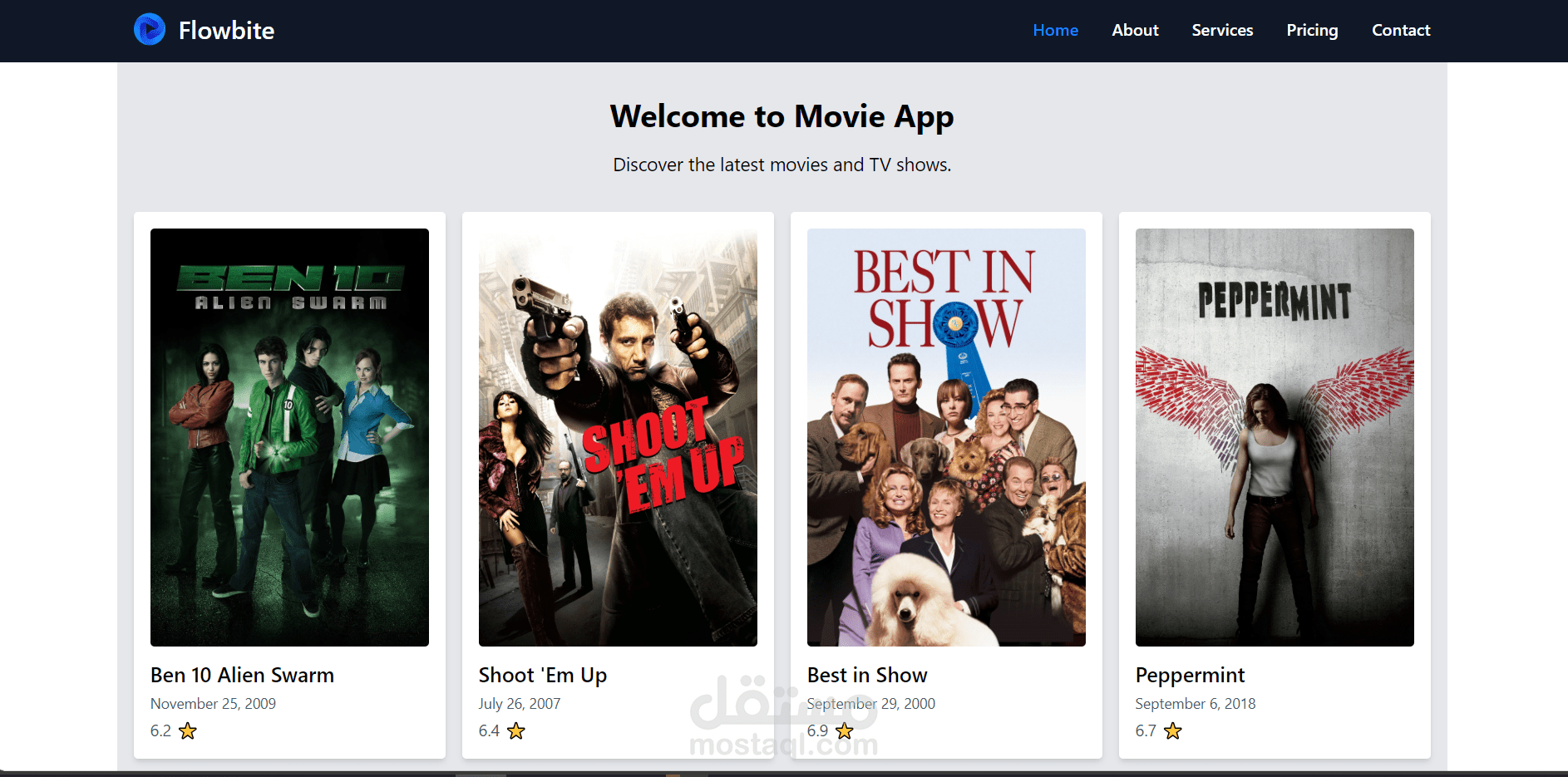 ElFielm A site that displays movies, their actors, and the date.
