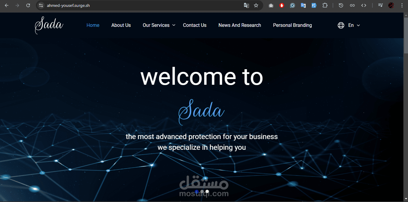موقع لعرض خدمات شركة خاصة