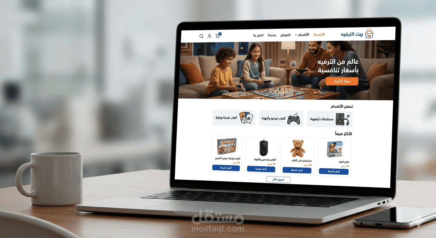 تصميم واجهة متجر إلكتروني احترافية لبيع الألعاب (منصة Shopify)