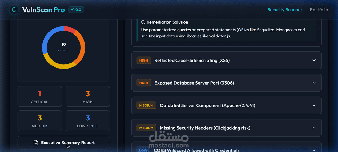 VulnScan Pro - أداة متطورة لفحص ثغرات الويب وتقييم الأمان