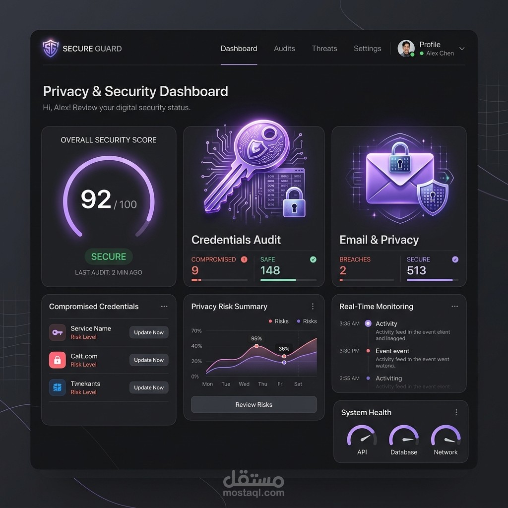 BreachGuard - نظام متكامل للتحقيق في تسريبات البيانات وتدقيق كلمات المرور
