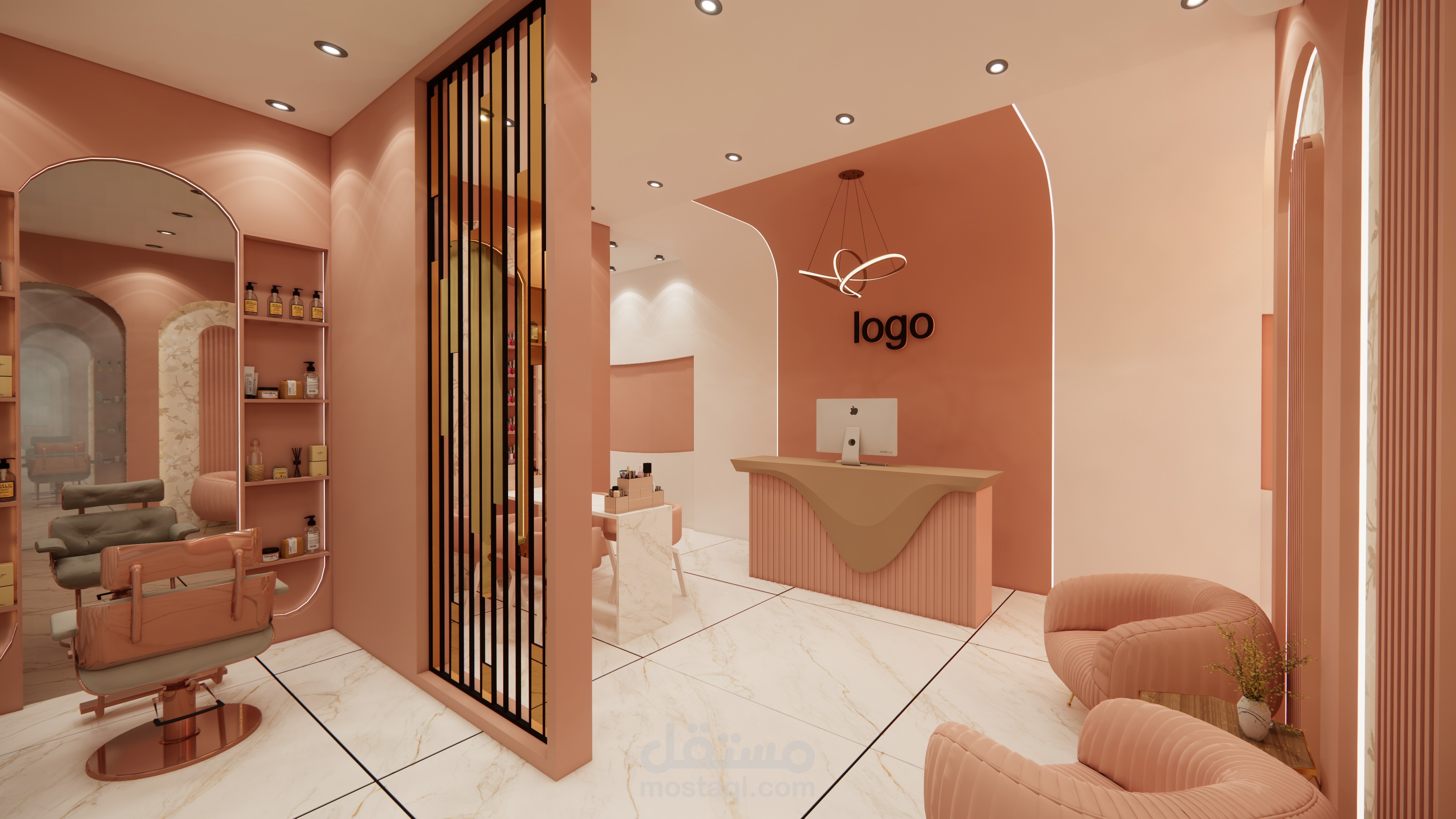 تصميم داخلي لمركز تجميل