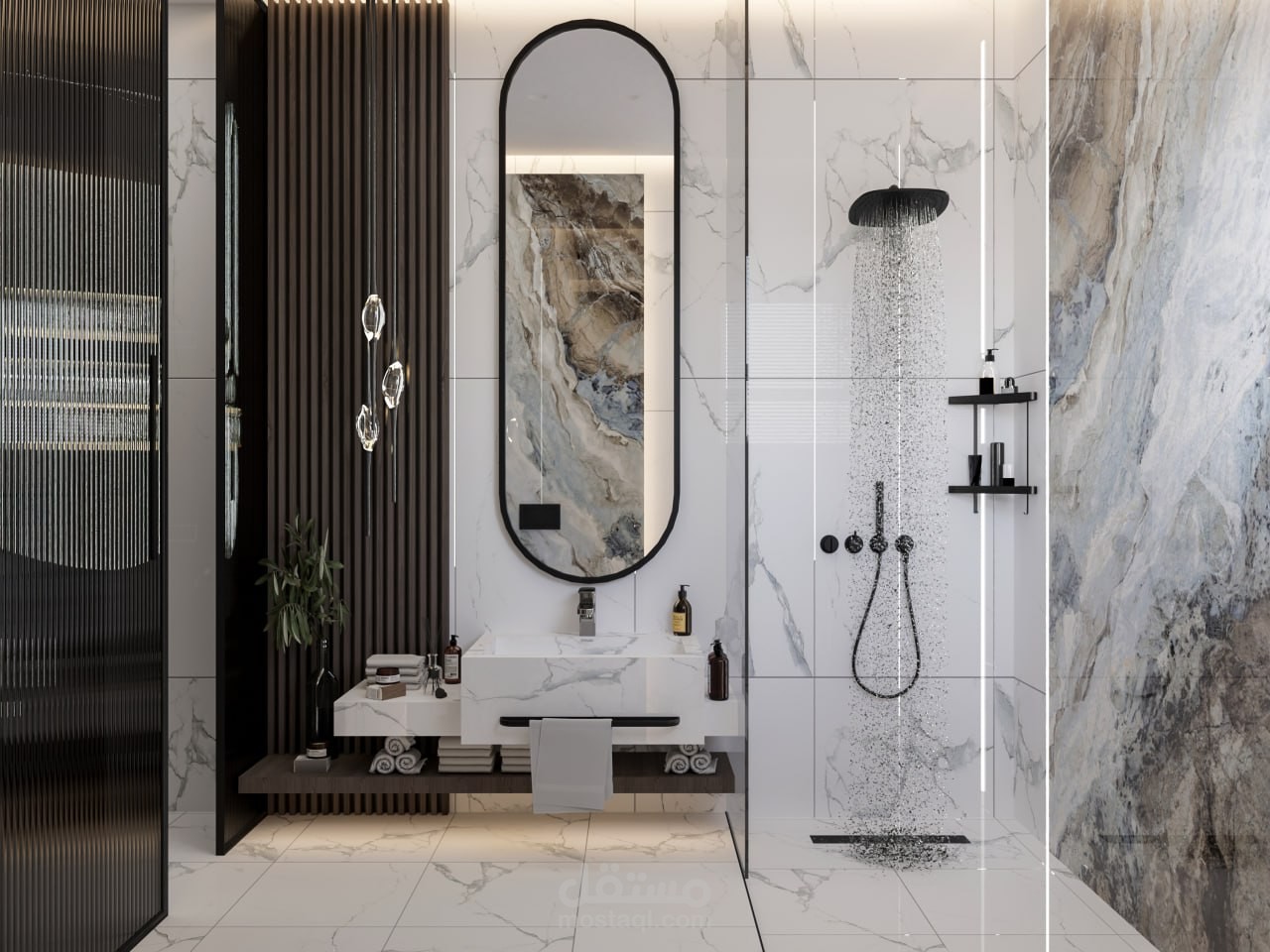 تصميم حمام مودرن رئيسي