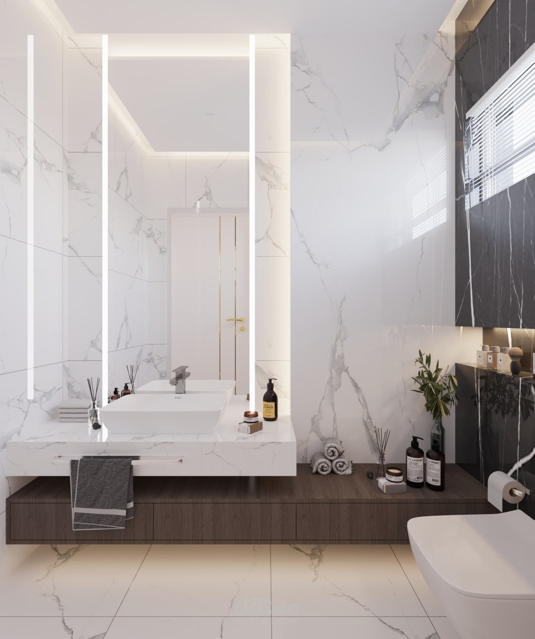 تصميم داخلي حمام مودرن