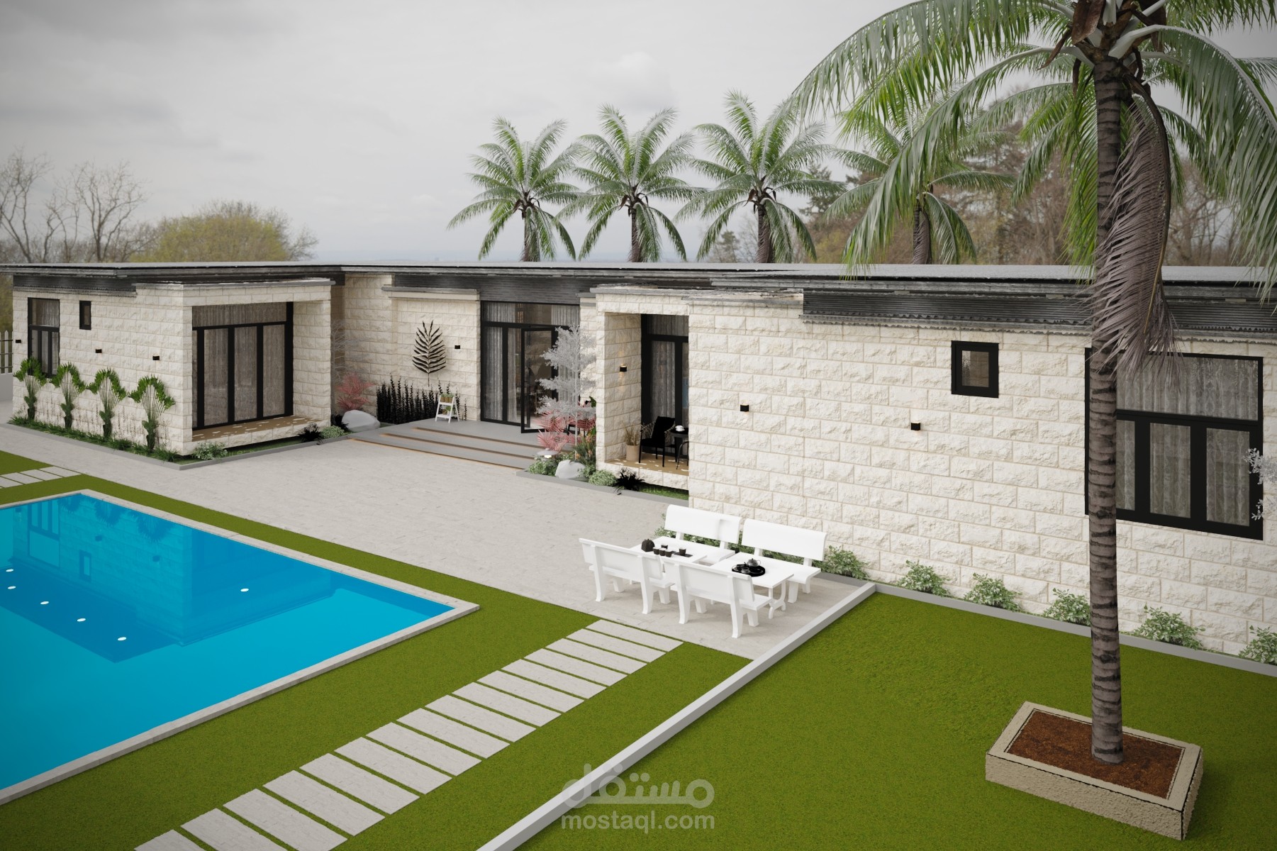 شاليه تم تصميمه بالمملكة الاردنية الهاشمية