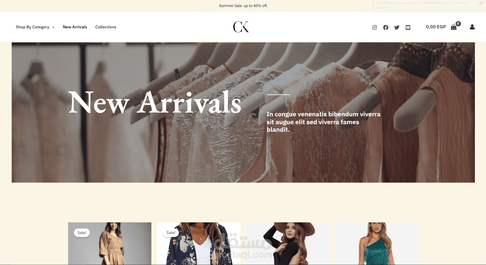 موقع ecommerce باستخدام WordPress